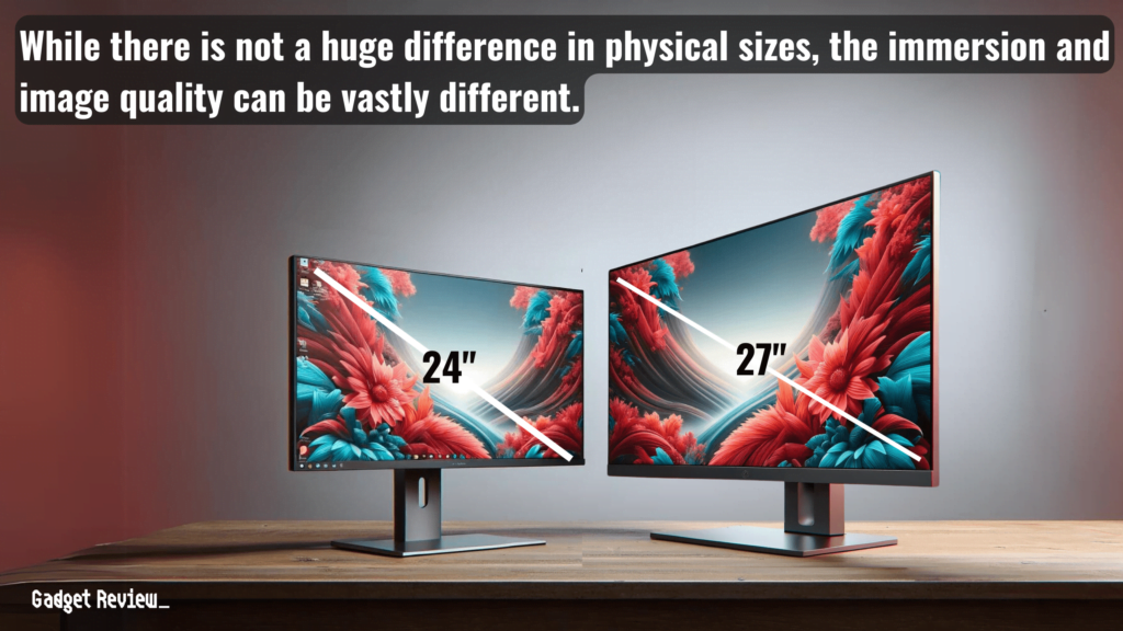 A 24" and a 27" monitor