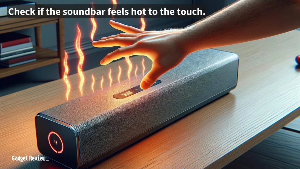 Checking if the soundbar feels hot to the touch