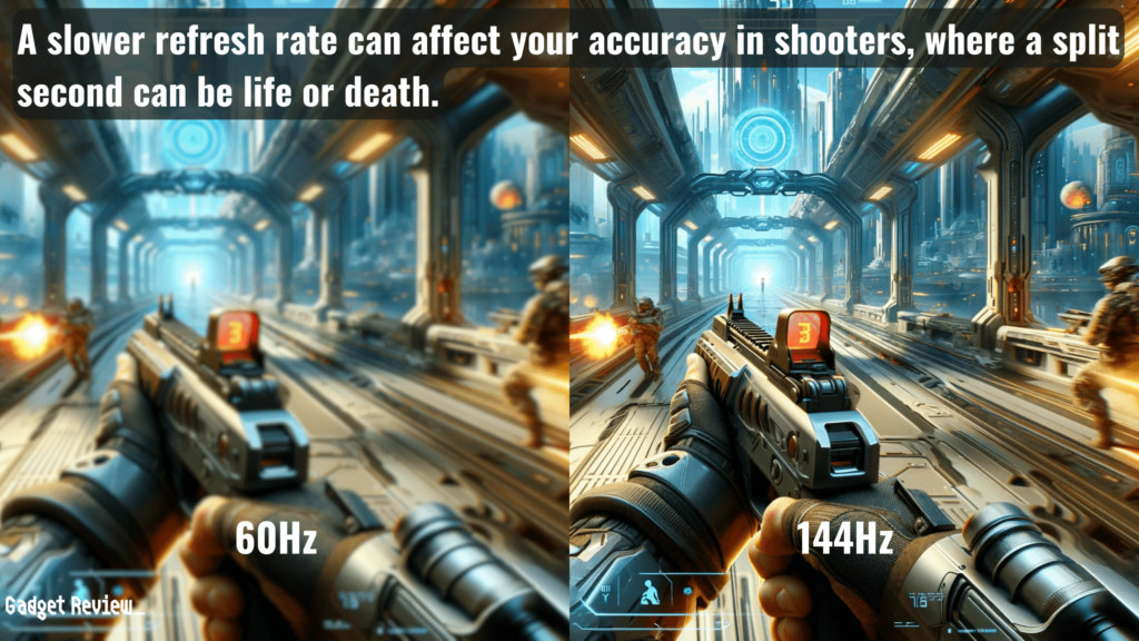 60 Hz vs 144Hz Refresh Rate in a Shooter Game.