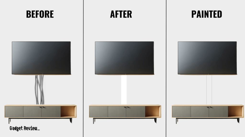 Before, After and After Painted Cable Covers and Raceways