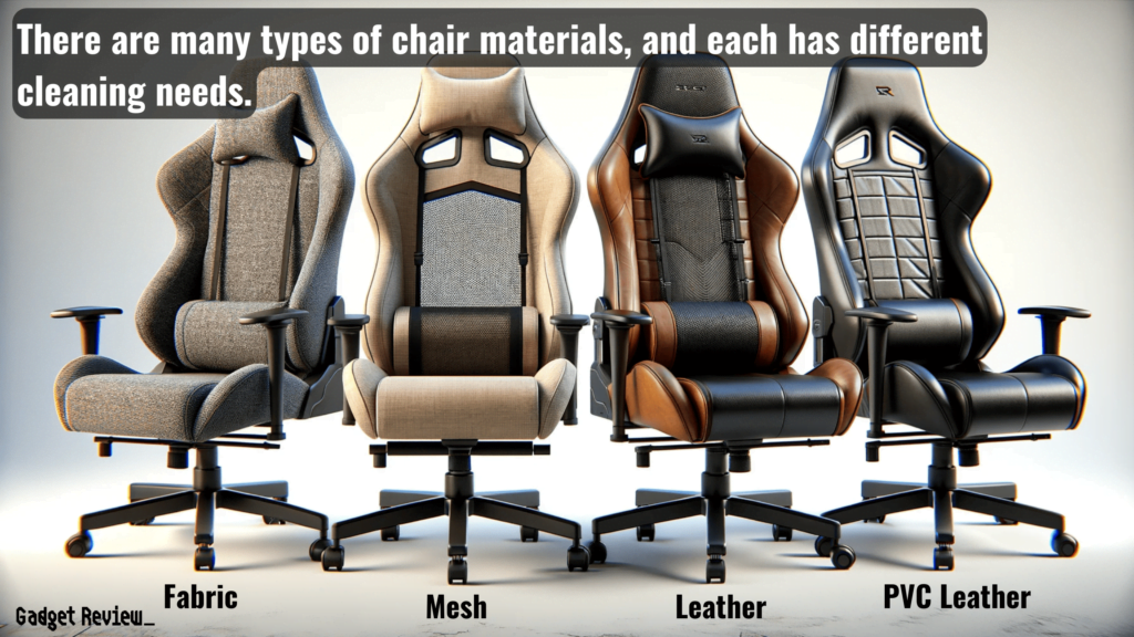 Gaming Chairs with Different Materials like Fabric, Mesh, Leather and PVC Leather.