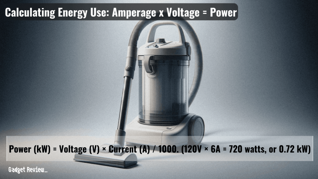 A vacuum cleaner with amperage calculation.
