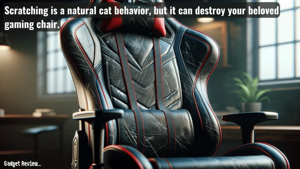 A Gaming Chair With Cat Scratches