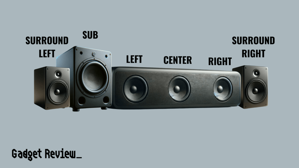 5.1 channel soundbar subwoofer with center and surround speakers 