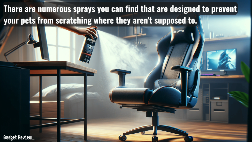 Using Deterrent Spray on the Gaming Chair.