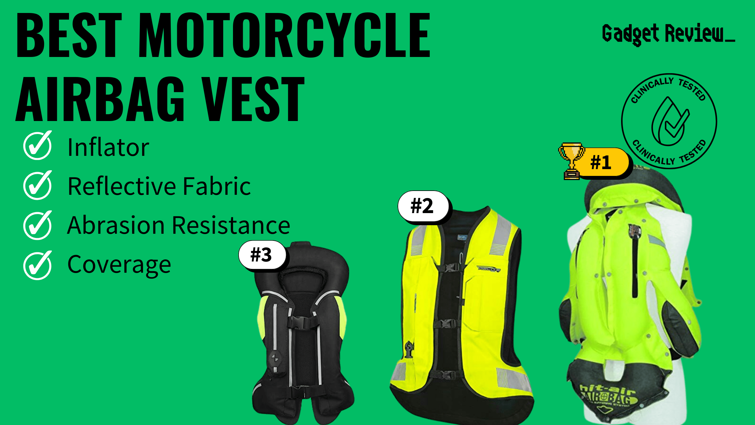 best motorcycle airbag vest featured image that shows the top three best motorcycle models