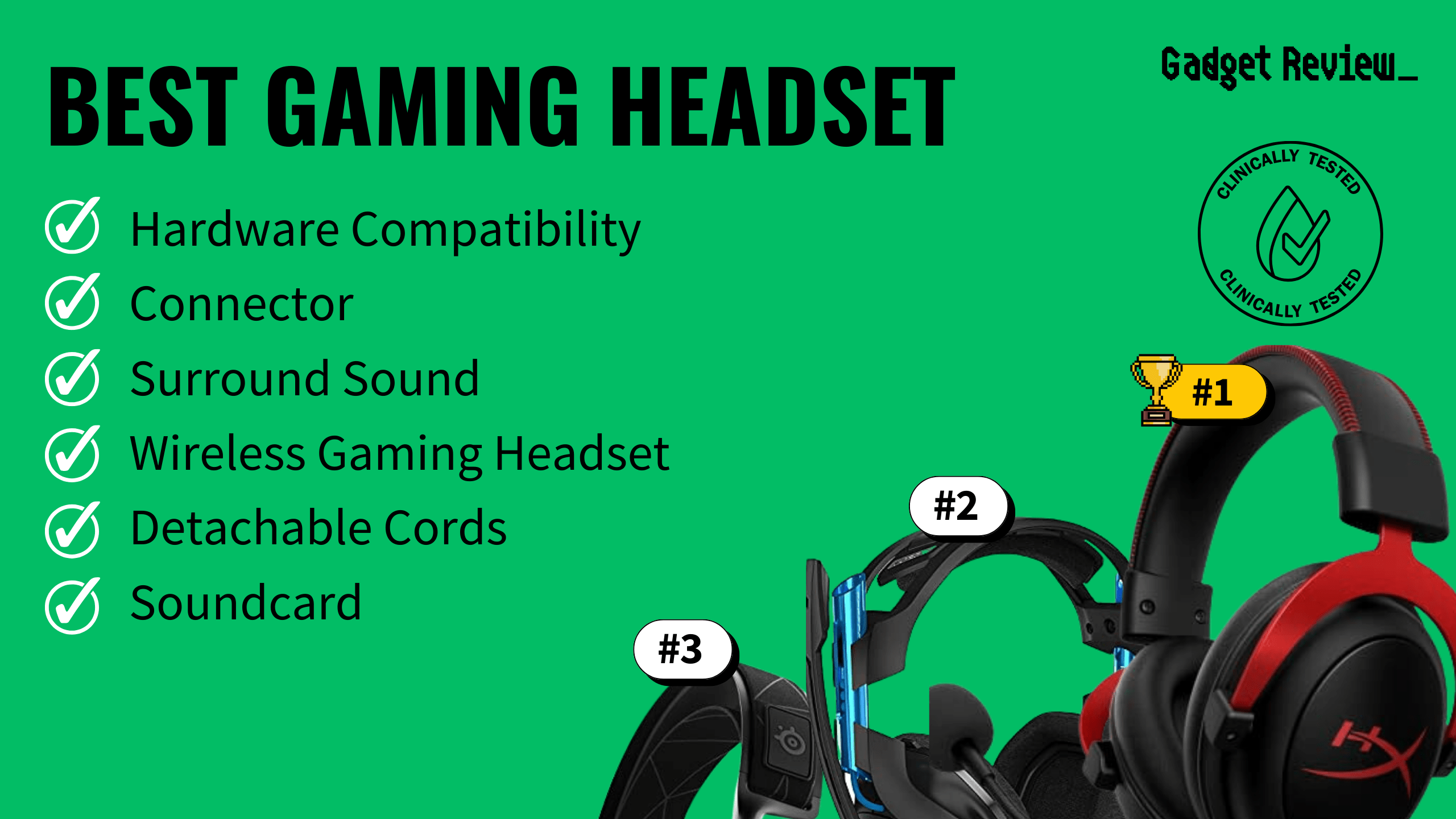best gaming headset featured image that shows the top three best gaming headset models
