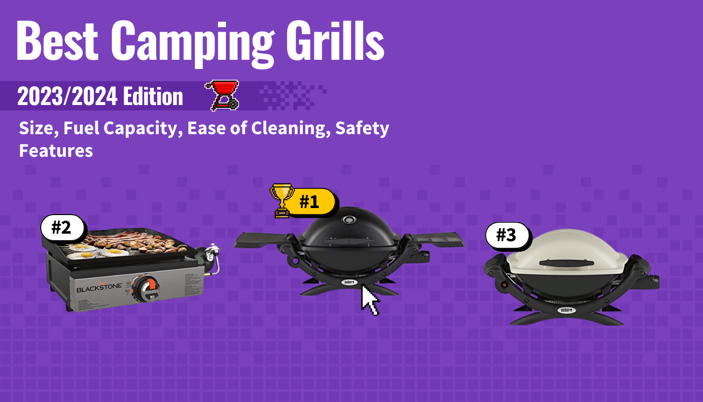 best camping grills featured image that shows the top three best grill models