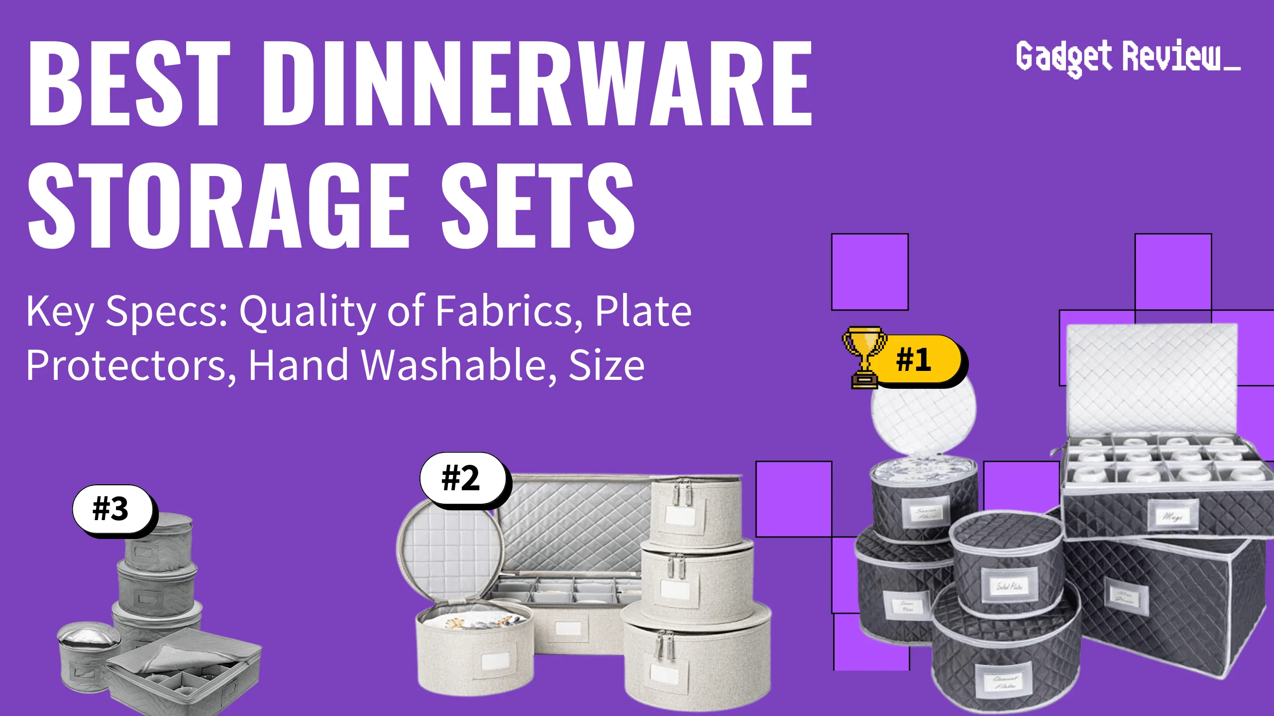 best dinnerware storage sets featured image that shows the top three best kitchen product models