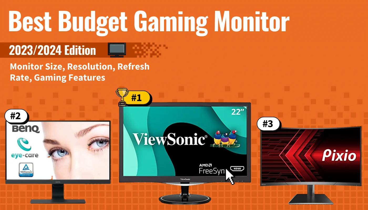best budget gaming monitor featured image that shows the top three best gaming monitor models