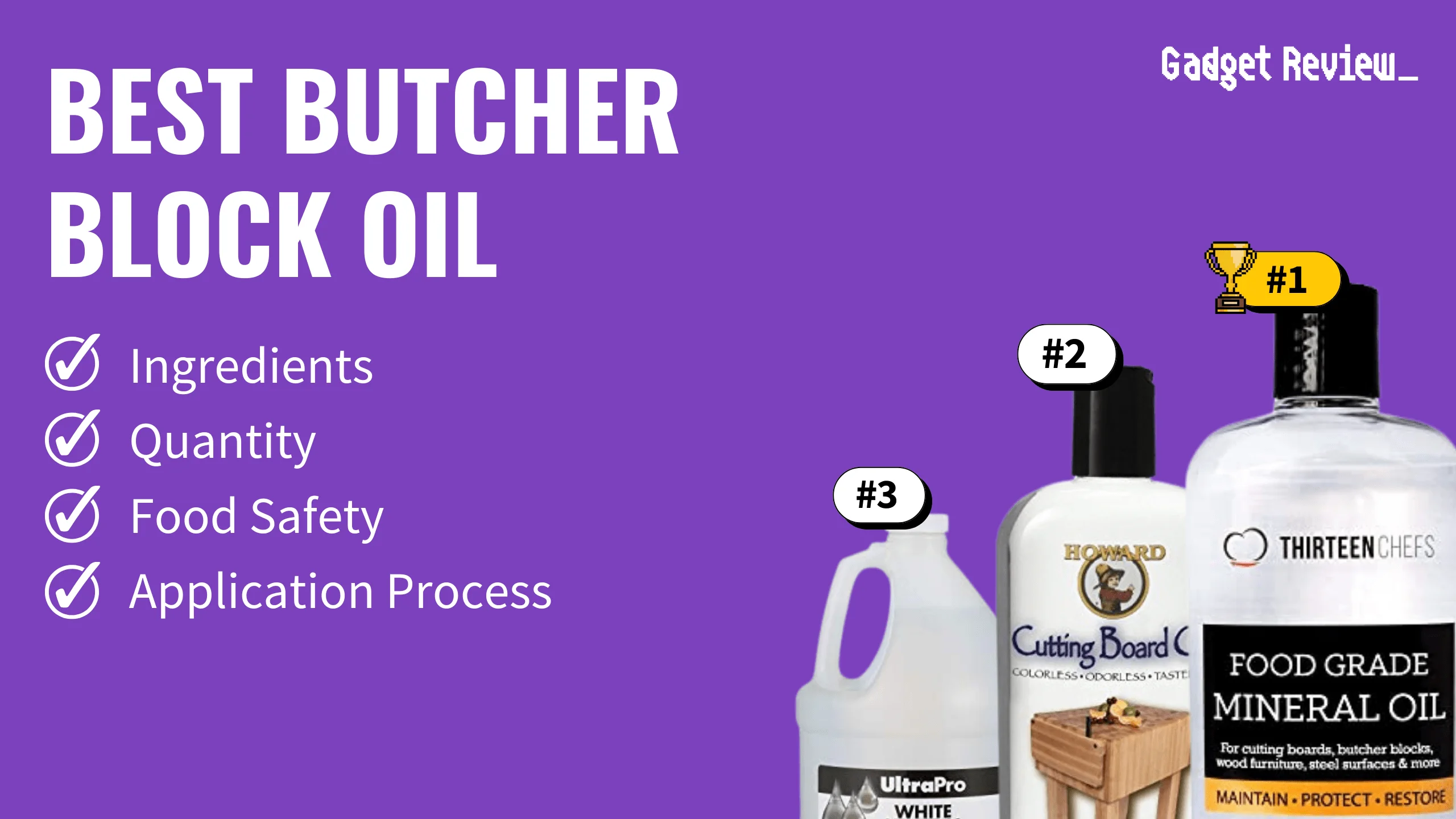 best butcher block oil featured image that shows the top three best kitchen product models
