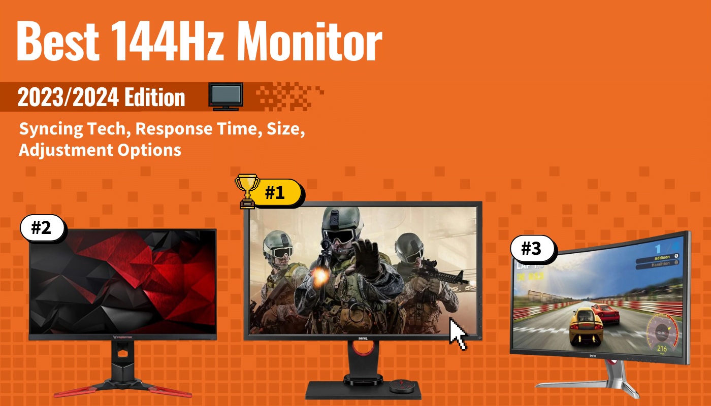 best 144hz monitor featured image that shows the top three best gaming monitor models