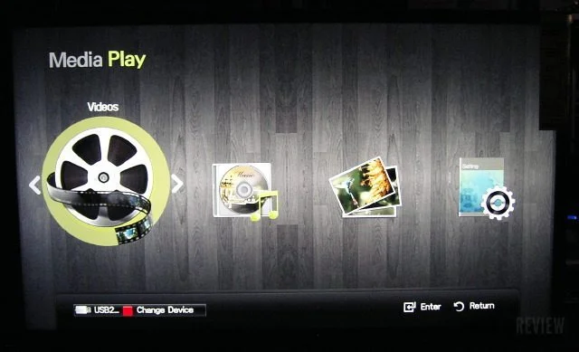 Media Play menu from USB