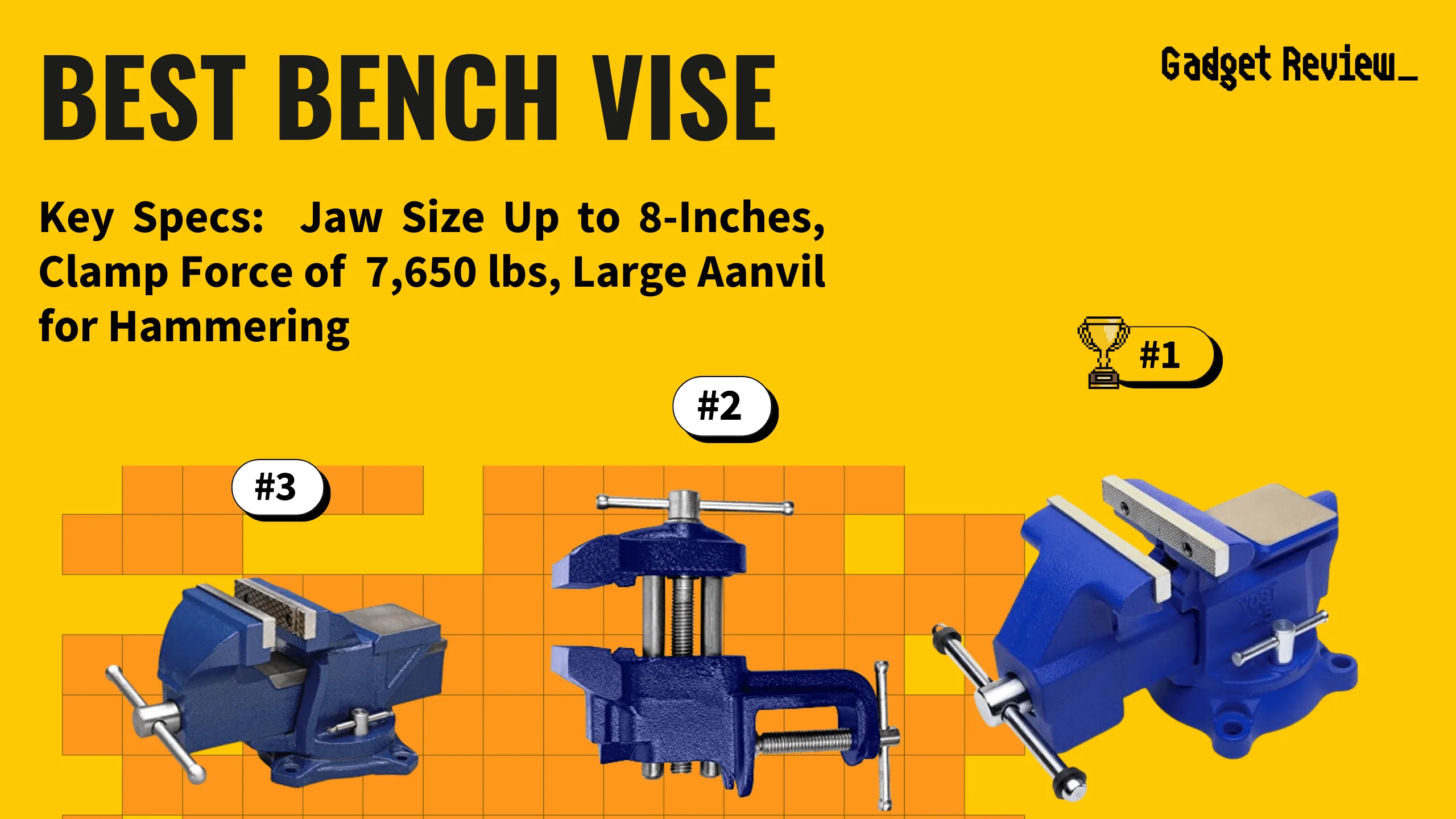 best bench vise featured image that shows the top three best tool models