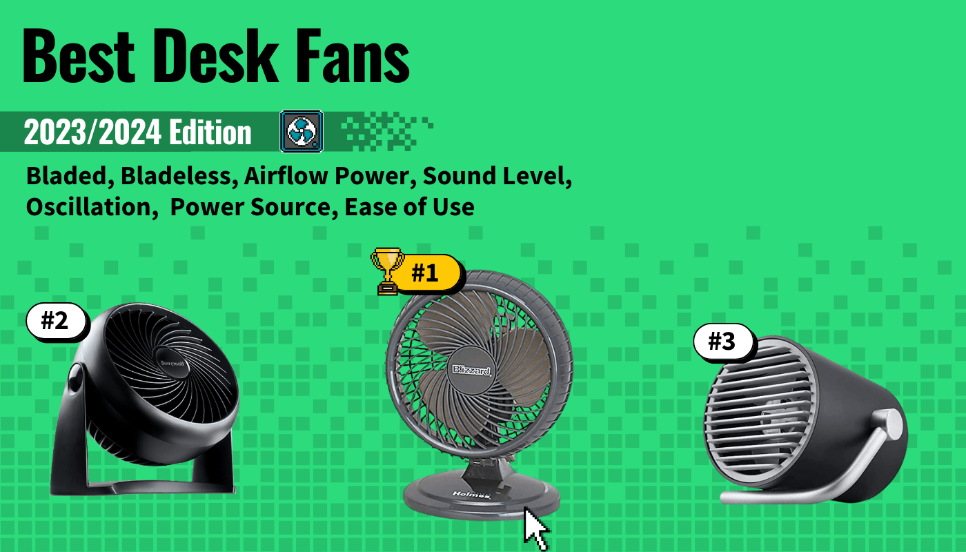 best desk fans featured image that shows the top three best fan models