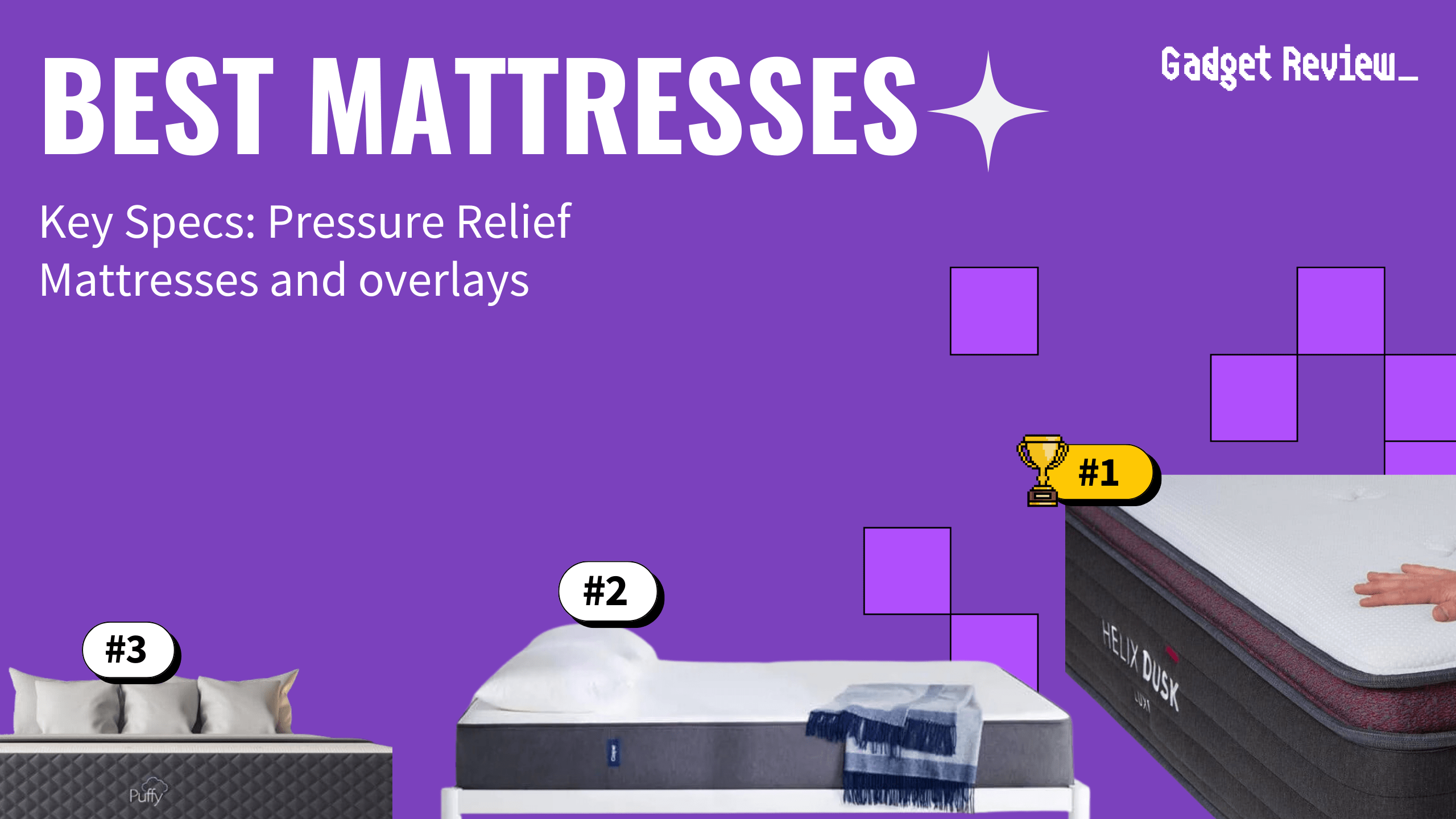 best mattresses featured image that shows the top three best mattresse models