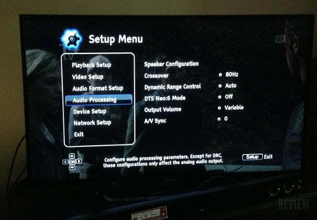 Oppo BDP-103 Audio menu
