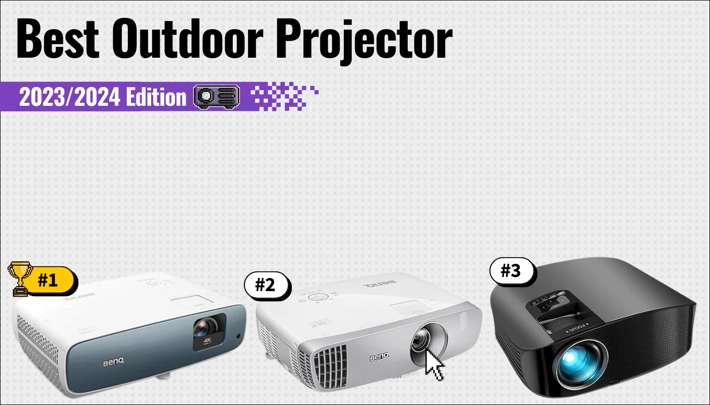 best outdoor projector featured image that shows the top three best projector models