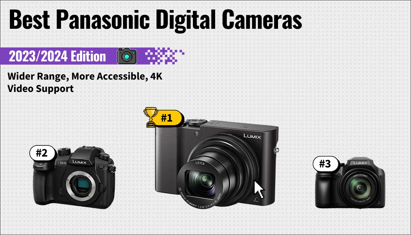 best panasonic digital cameras featured image that shows the top three best digital camera models