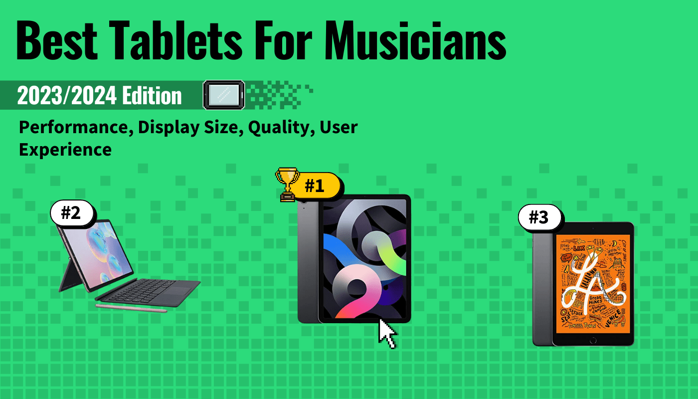 best tablets musicians featured image that shows the top three best tablet models