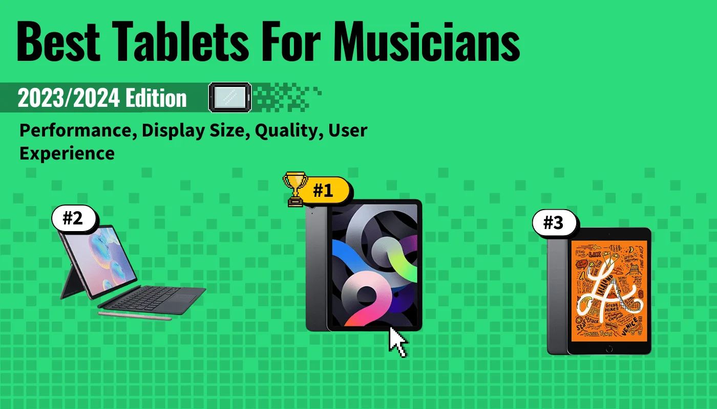 best tablets musicians featured image that shows the top three best tablet models