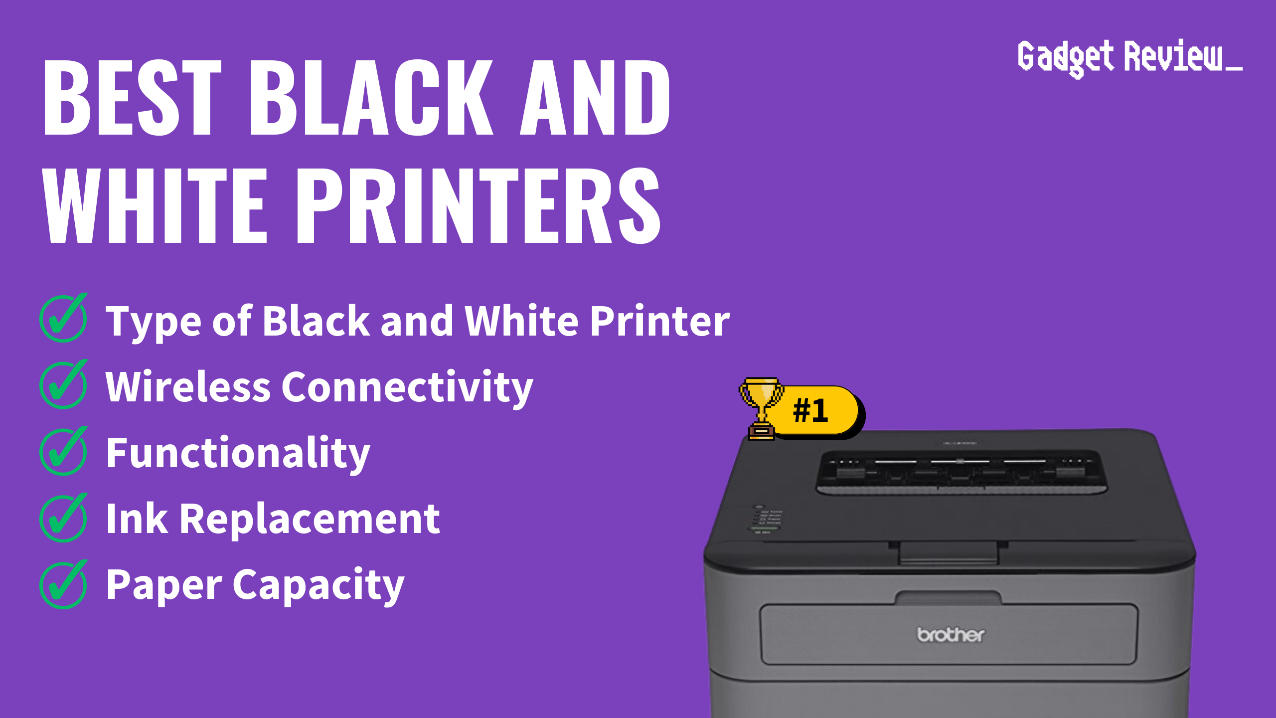 best black and white printer featured image that shows the top three best printer models
