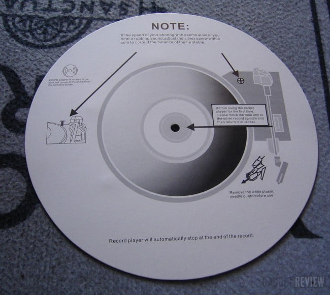 Pyle PLTTB8UI Classic Vinyl Turntable Review vinyl info sheet 650x580 1