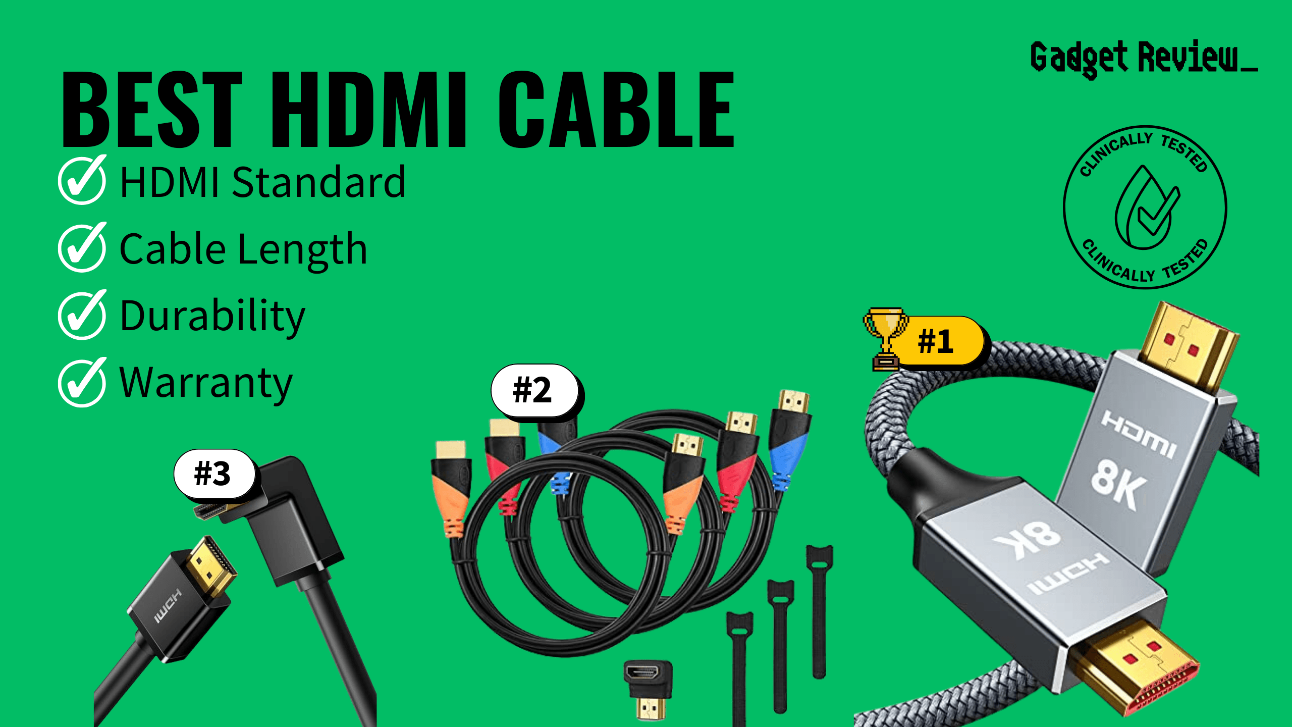 best hdmi cable featured image that shows the top three best tv accessorie models