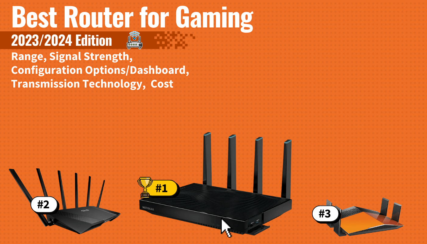 best router for gaming featured image that shows the top three best router models