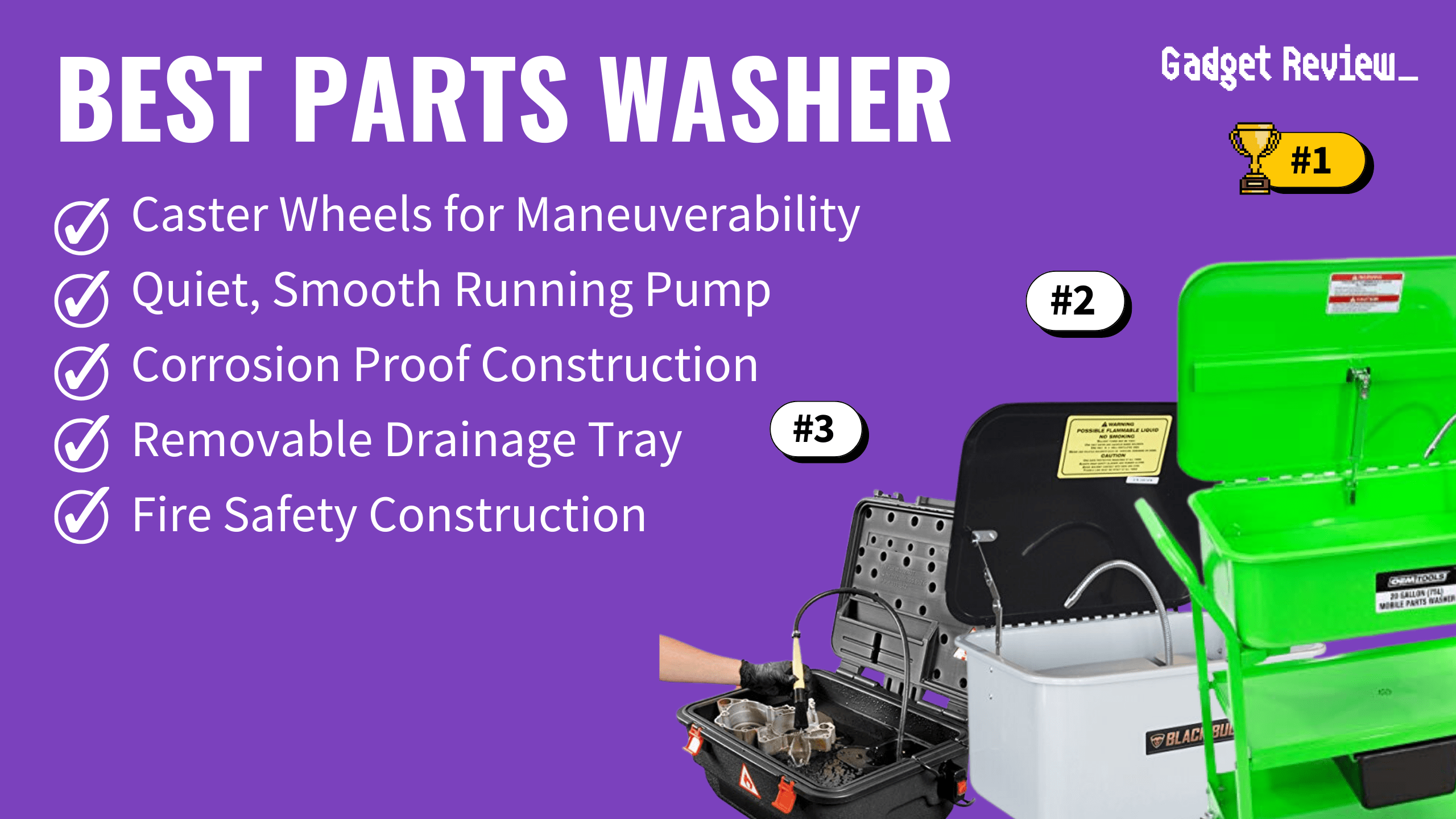 best parts washer featured image that shows the top three best tool models