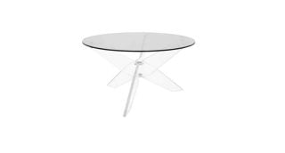Russ160 Clear Acrylic Round Modern Accent Table