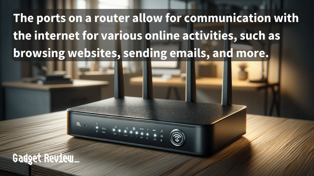 a wireless router placed on a table.