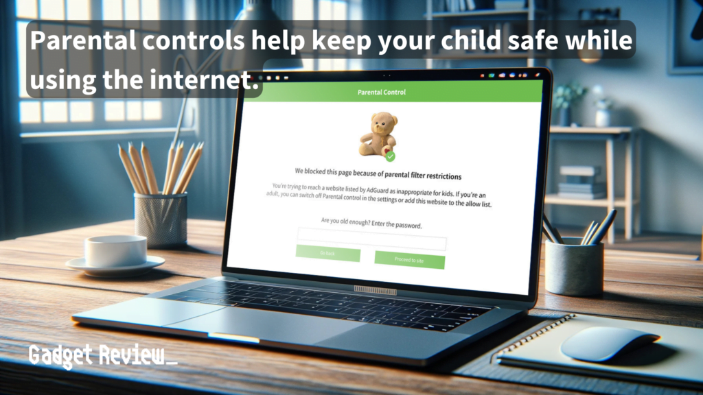 laptop with parental control setup page on screen 