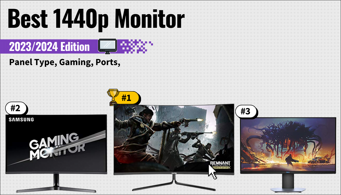 best 1440p monitor featured image that shows the top three best computer monitor models