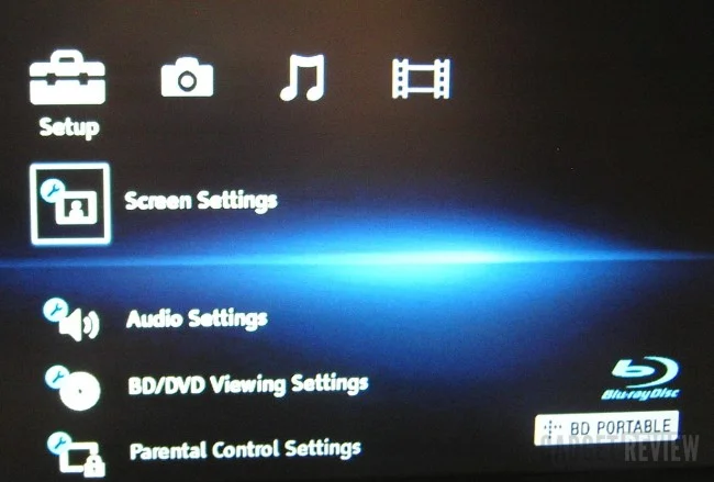 Sony Portable Blu ray DiscDVD Player BDP SX910 screen settings 650x439 1
