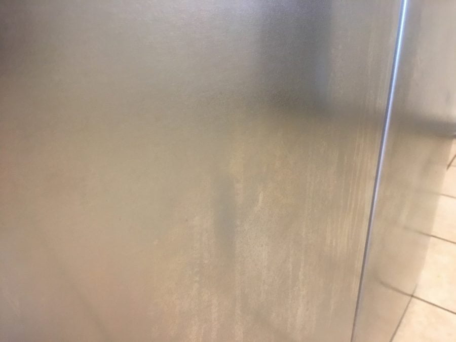 Dirty Stainless Steel Refrigerator