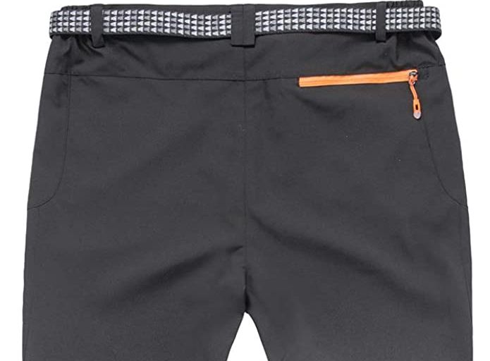 TBMPOY Men's Outdoor Quick-Dry Lightweight Waterproof Hiking Mountain Pants with Belt 