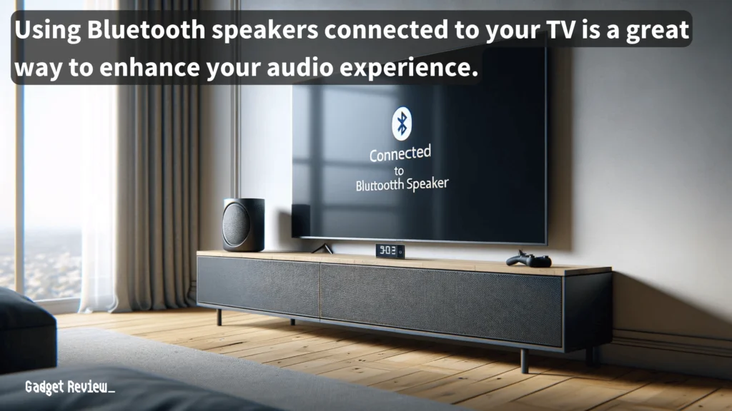 TV with the Bluetooth speakers connected