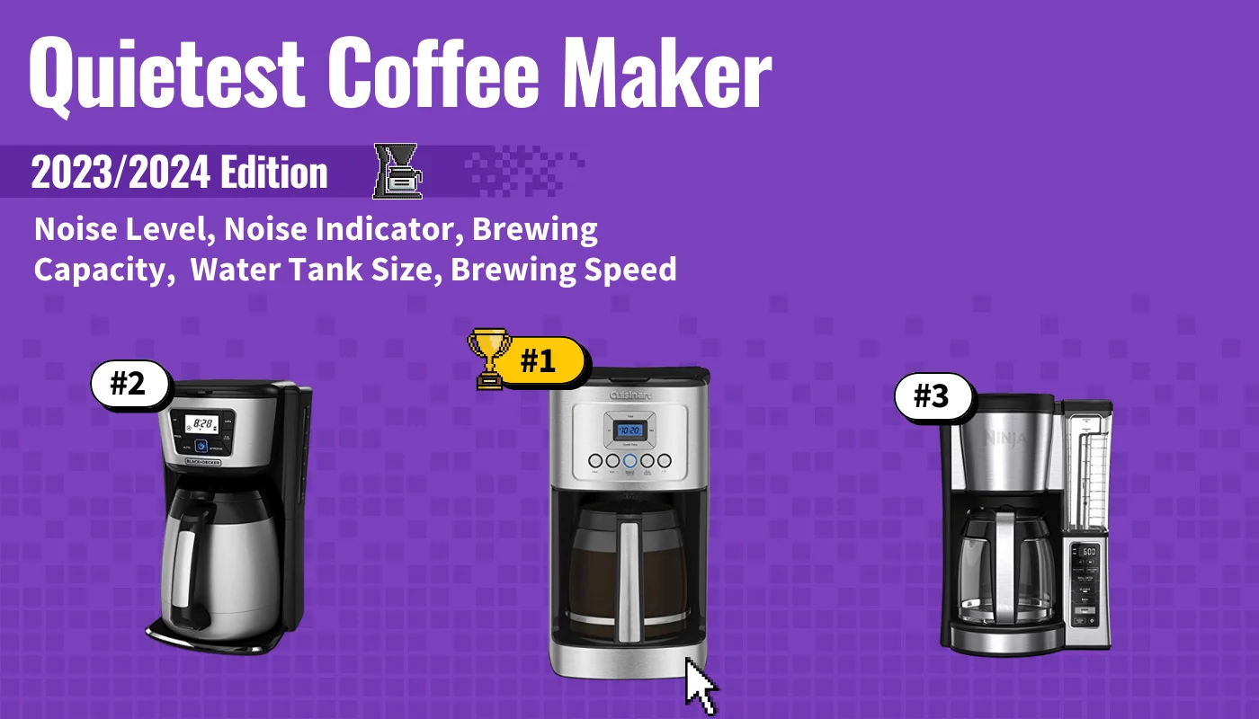quietest coffee maker featured image that shows the top three best coffee maker models
