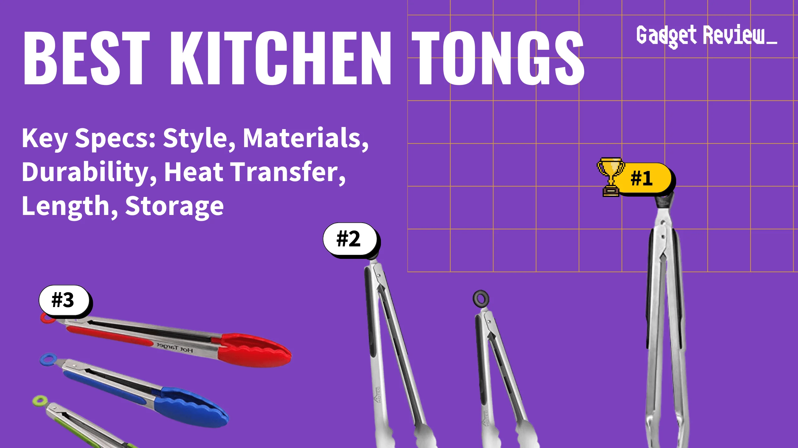 best kitchen tongs featured image that shows the top three best kitchen product models