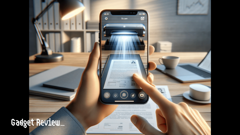 phone scanning a document