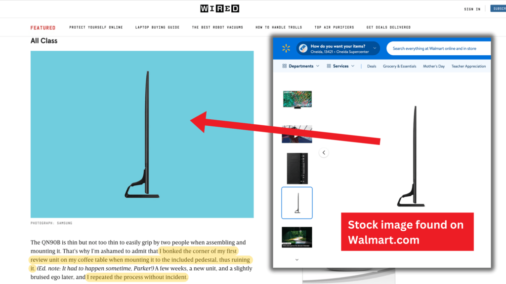 WIRED stock image in Samsung QN90B review