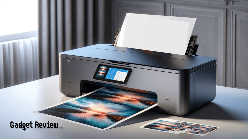 inkjet printer printing an colored image.