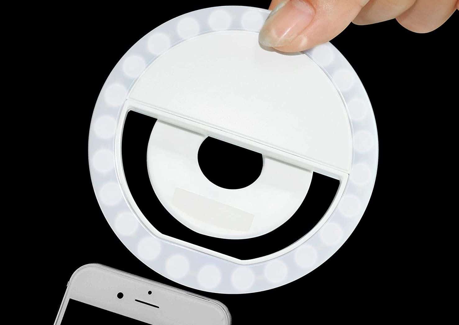 Selfie Ring Light Camera Video Girl Makes up XINBAOHONG Rechargeable Portable Clip-on Selfie Fill Light with 36 LED for Smart Phone Photography White, 36LED 
