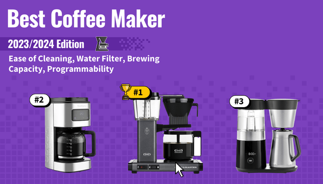 best coffee maker featured image that shows the top three best coffee maker models