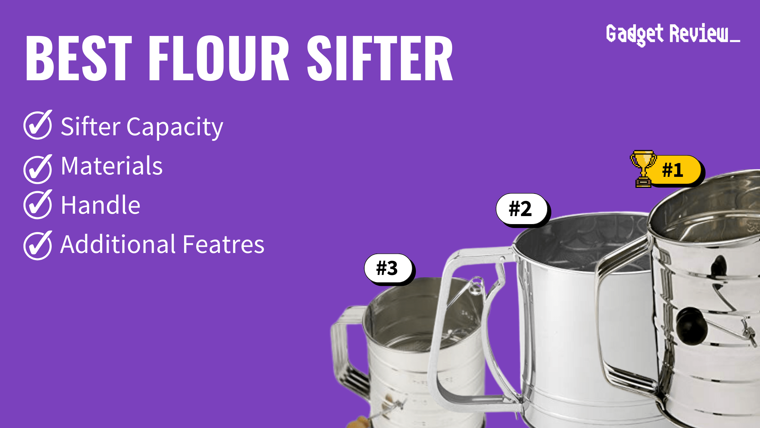 best flour sifter featured image that shows the top three best kitchen product models