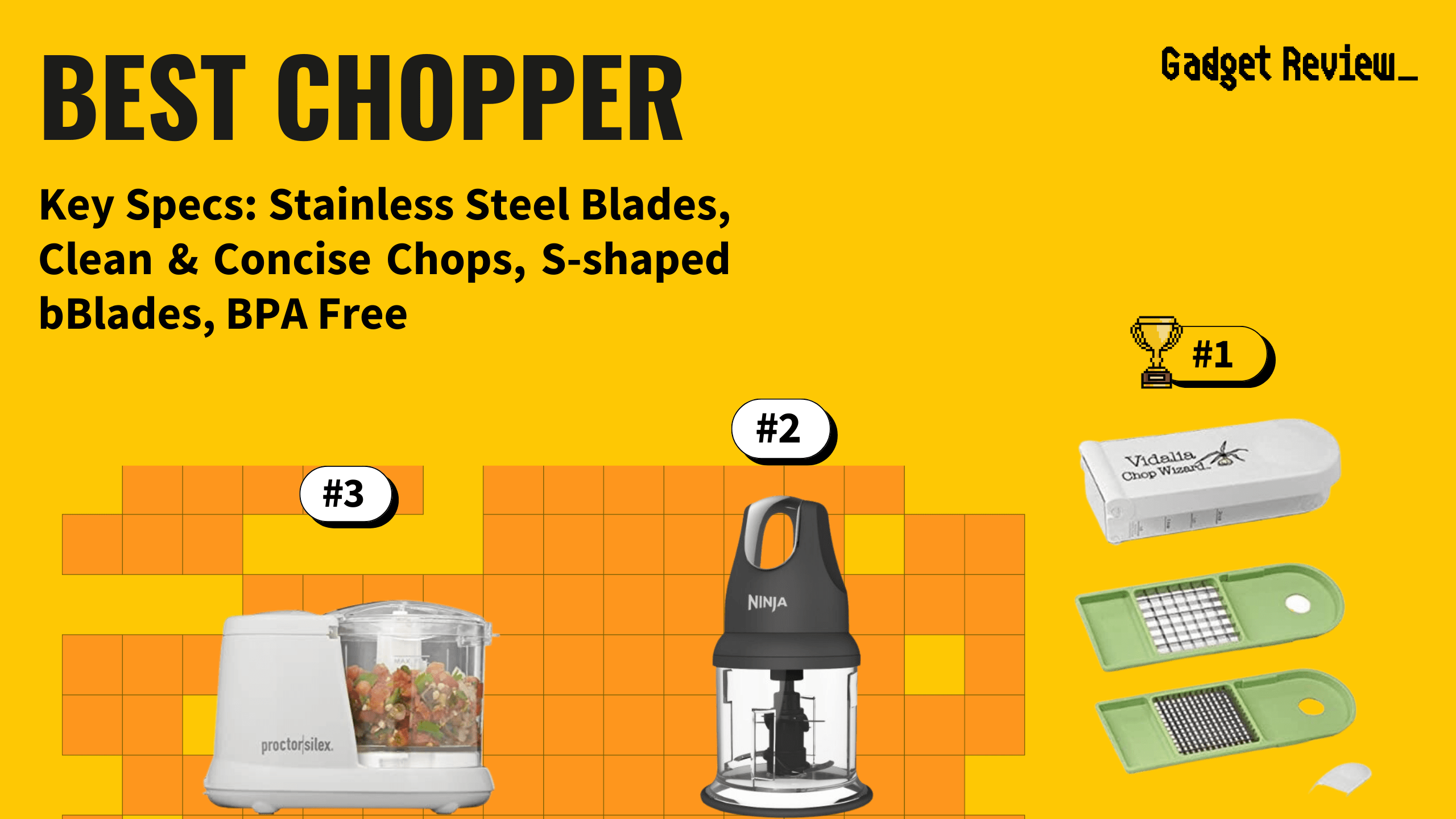 best chopper featured image that shows the top three best kitchen gadget models