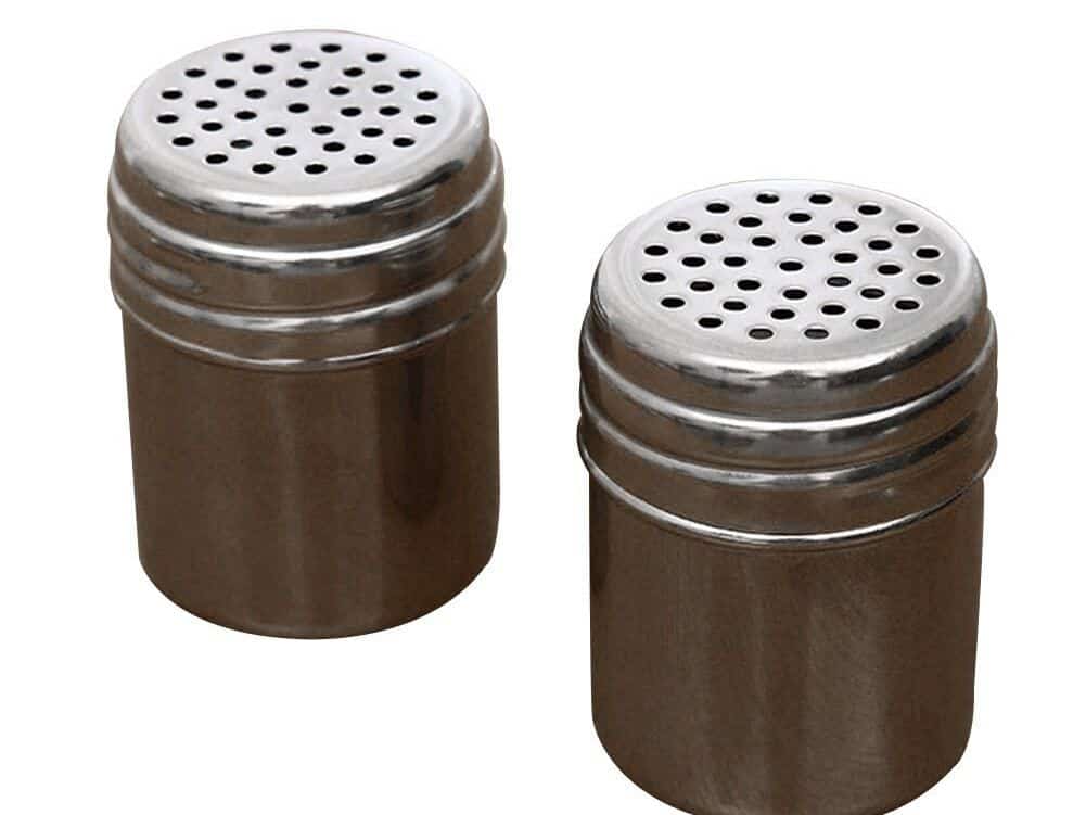 2 Pieces Stainless Steel Dredge Shaker With Lid And Handle Salt Pepper