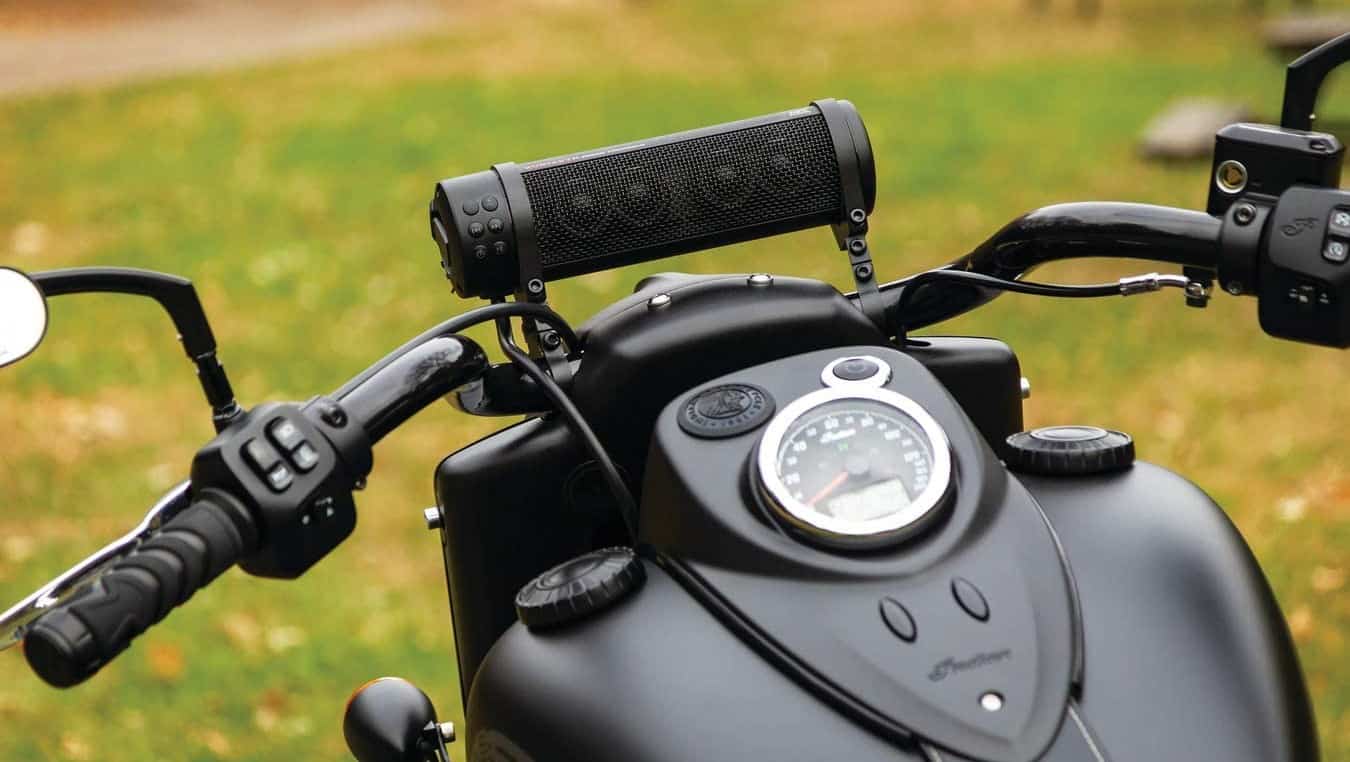 Kemimoto Motorcycle Stereo Audio Motorcycle Waterproof Sound Bar Motorcycle Music Player,Silver Motorcycle Speaker Motorcycle Bluetooth Radio for 7/8-1.25'' Handlebar Mount 