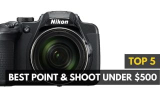 Find the best point and shoot for under $500.|Finding a viewfinder is a great feature in a point and shoot camera like the Canon PowerShot G16.|Panasonic's Lumix FZ70 offers an impressive 60X optical zoom lens at a good price point.|The tiltable display screen on the Nikon P7700 is a great option for shooting photos with a tripod.|Canon has given the PowerShot SX710 WiFi capabilities and a 30X optical zoom lens.|Plenty of strong features highlight the Nikon Coolpix B700